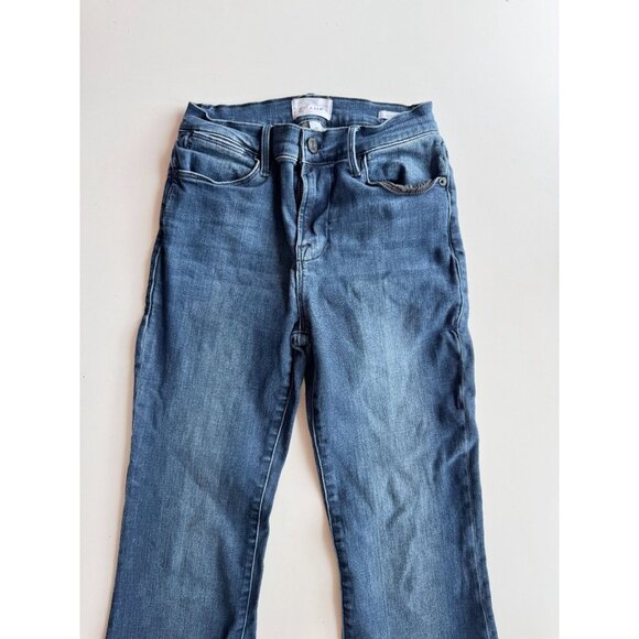 FRAME Le High Flare Porter Dark Rinse High Rise Flared Jeans, Size 26 - Picture 6 of 16